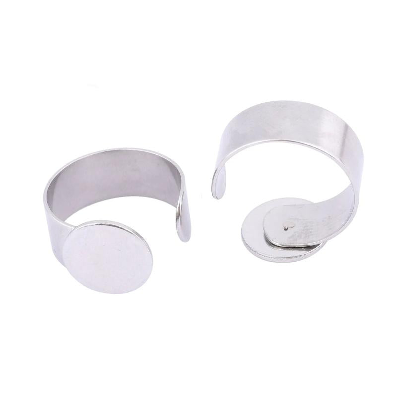 10pcs Adjustable 12mm Circle Pad Ring Base Setting Blanks
