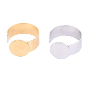 10pcs Adjustable 12mm Circle Pad Ring Base Setting Blanks