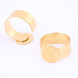 10pcs Adjustable 12mm Circle Pad Ring Base Setting Blanks