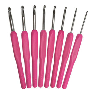 8pc Crochet Tool Set Soft Handle Aluminum DIY Multifunction