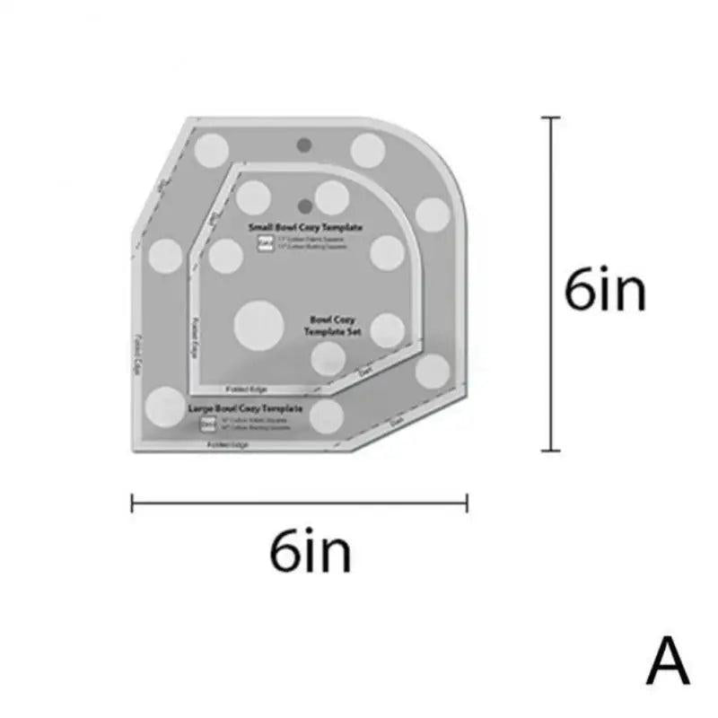 Acrylic Bowl Cozy Template Cutting Ruler Set