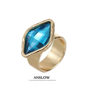 Anslow Colorful Rhomboid Lady Ring For Wedding Engagement