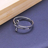 Christian Cross Stainless Steel Ring Silver Religion Jesus Adjustable Rings