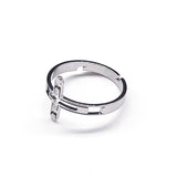 Christian Cross Stainless Steel Ring Silver Religion Jesus Adjustable Rings
