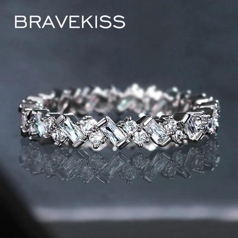 BRAVKISS CZ Ring for Women Wedding Bands UR0669