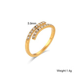 Double Layer Rhinestone Filled Resizable Rings for Women