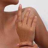 Double Layer Rhinestone Filled Resizable Rings for Women