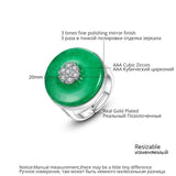 Vintage Circular Ring with CZ Green Main Stone