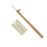 Wooden Handle Tambour Hook 3 Needle Embroidery Beading Crochet Tool