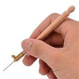 Wooden Handle Tambour Hook 3 Needle Embroidery Beading Crochet Tool