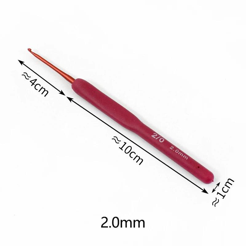 Rubber Handle Crochet Hooks Metal Knitting Needles DIY Sewing Tool