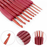 Rubber Handle Crochet Hooks Metal Knitting Needles DIY Sewing Tool