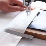 3-Inch Metal Measuring Ruler Hemming Clip Stainless DIY Sewing Quilting