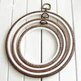 Wood Grain Plastic Hoop for Cross Stitch Embroidery Handcraft DIY Needlework