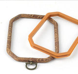 Wood Grain Plastic Hoop for Cross Stitch Embroidery Handcraft DIY Needlework