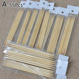 55pcs Bamboo Knitting Needles Wood Crochet Hooks DIY Craft Set