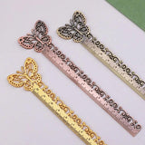Vintage Metal Ginkgo Butterfly Bookmark Ruler DIY Stationery