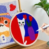 Magic Embroidery Pen Set Punch Needle Kit Stitching Tool Apparel Sewing