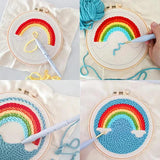 Magic Embroidery Pen Set Punch Needle Kit Stitching Tool Apparel Sewing