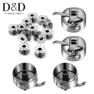 4Pcs Metal Sewing Machine Bobbins & 1Pc Bobbin Case for DIY Sewing Supplies