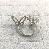 Adjustable Butterfly Big Ring Silvery Jewelry Women's Punk Accessory