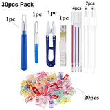 30pcs Sewing Accessories Set Quilting Clips Seam Rippers Fabric Marking Pen