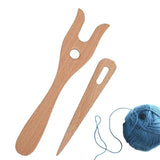 Wooden Knitting Fork Hand-woven Needle Kit Sewing Lucet Braiding Fork