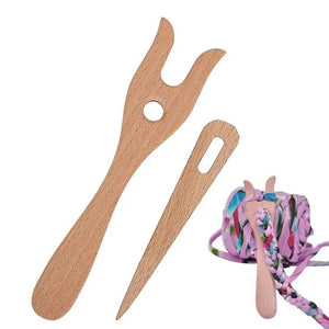 Wooden Knitting Fork Hand-woven Needle Kit Sewing Lucet Braiding Fork