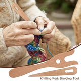 Wooden Knitting Fork Hand-woven Needle Kit Sewing Lucet Braiding Fork