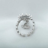 Sunflower Silvery Rings Hanging Butterfly Accessories Unique Jewelry For Women