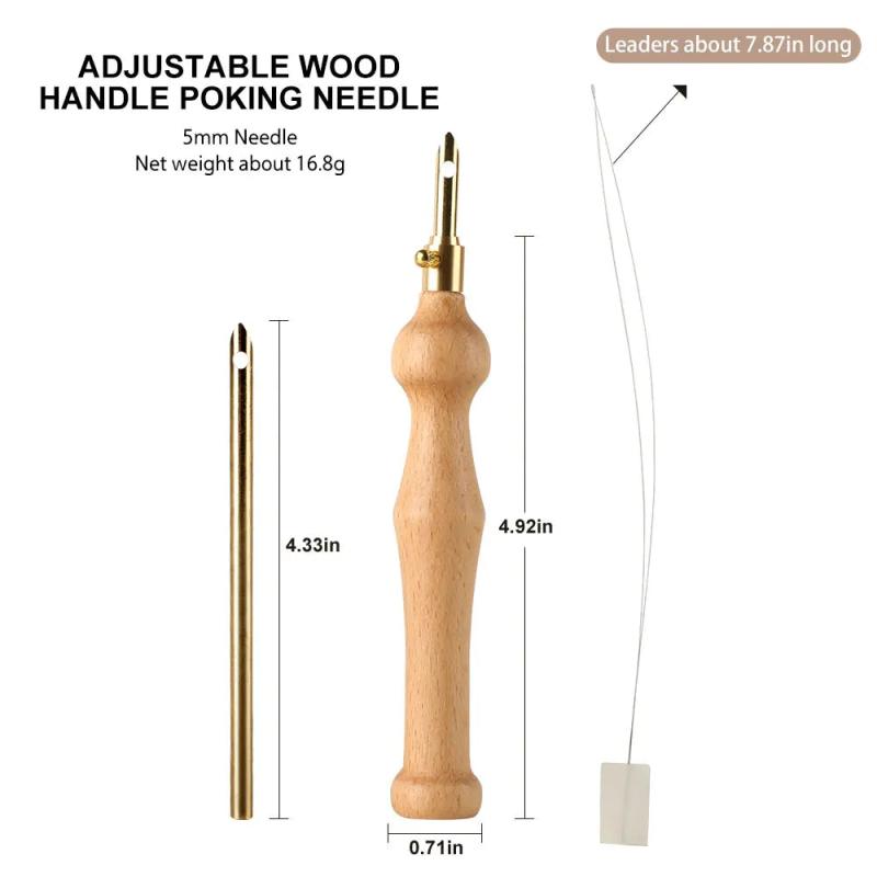 5MM/3.5MM Knitting Embroidery Pen Wooden Handle