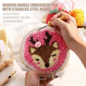 5MM/3.5MM Knitting Embroidery Pen Wooden Handle