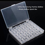 25Pcs Clear Sewing Machine Bobbins Spools Storage Box DIY Home Sewing Tools