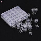 25Pcs Clear Sewing Machine Bobbins Spools Storage Box DIY Home Sewing Tools