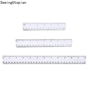 3PCS Sewing Patchwork Ruler Transparent Plastic Ruler 15/20/30cm