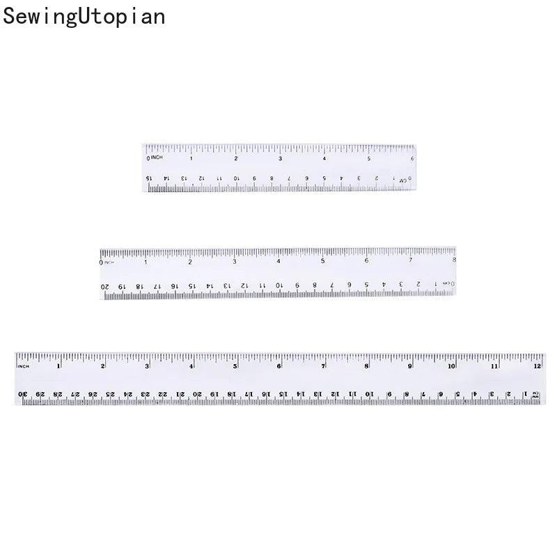3PCS Sewing Patchwork Ruler Transparent Plastic Ruler 15/20/30cm