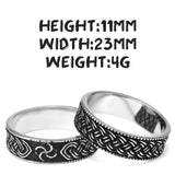 Vintage Stainless Steel Mens Narrow Ring Retro Pattern Rock Punk