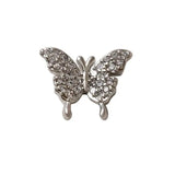 5Pcs Butterfly 3D Nail Art Charm Gold/Silver Zircon DIY Decoration