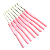 8pc Soft Handle Aluminum Crochet Hook Set DIY Knitting Tool