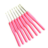 8pc Soft Handle Aluminum Crochet Hook Set DIY Knitting Tool