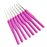 8pc Soft Handle Aluminum Crochet Hook Set DIY Knitting Tool