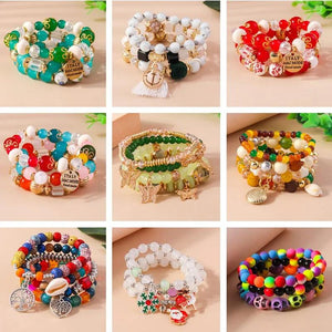 Bohemian Beads Bracelet for Women Multilayer Butterfly Tree Christmas Charms