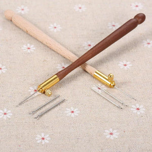 Embroidery Needle Tambour Crochet Hook Luneville Hook Handle Set S Couture