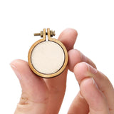 10 pcs Wooden Mini Embroidery Hoop Ring Cross Stitch Frame Pendant Crafts