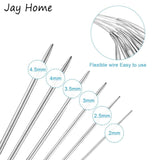 6Pcs Stainless Steel Circular Knitting Needles Set 32-Inch Crochet Yarn Weaving