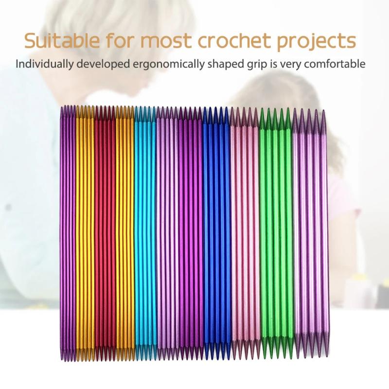 55pcs Straight Knitting Needles Alumina Crochet Hook Sweater Weave Tools