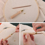 Adjustable Embroidery Punch Needle Wooden Handle for DIY Craft