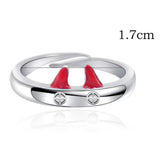 Anime Christmas Red Ears Fidget Ring Women Cosplay Jewelry