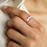Anime Christmas Red Ears Fidget Ring Women Cosplay Jewelry