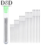 25 Large Eye Stitching Needles in Clear Storage Tube Sewing Tool